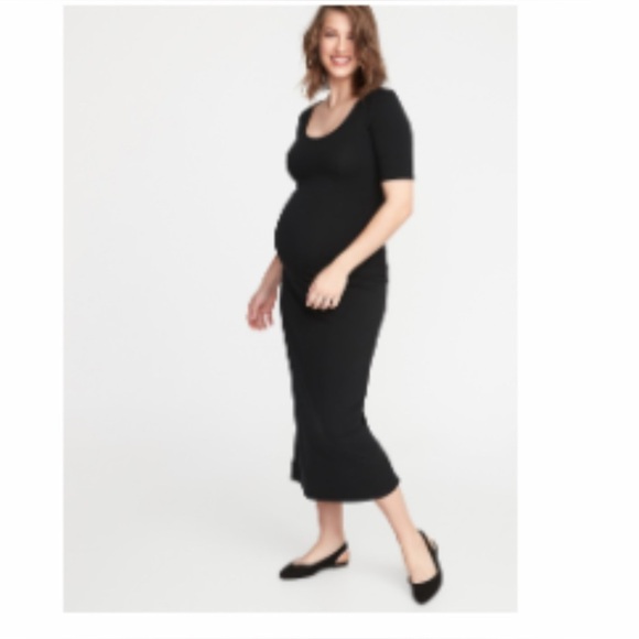 Old Navy Maternity Elbow-sleeve Jersey Maxi Dress - Picture 1 of 7